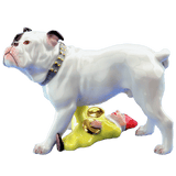 Einzelfigur Bulldogge, bunt und gold staffiert, H 7 cm | Meissen Einzelplastik