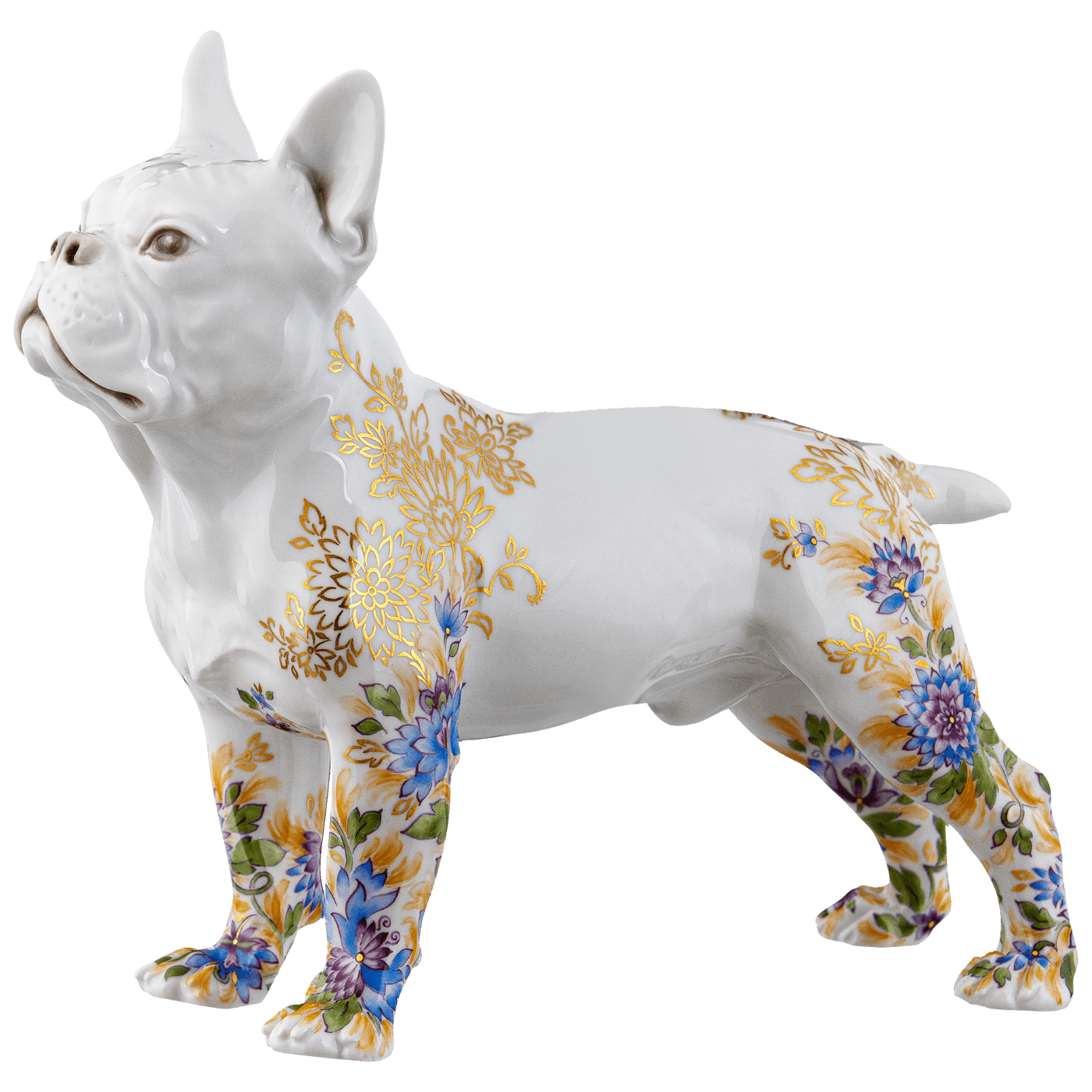 Einzelfigur Bulldogge, Handbemalt, H 16,5 cm | Meissen Figuren Individuell 90a407 - 78769 - Meissen Weimar