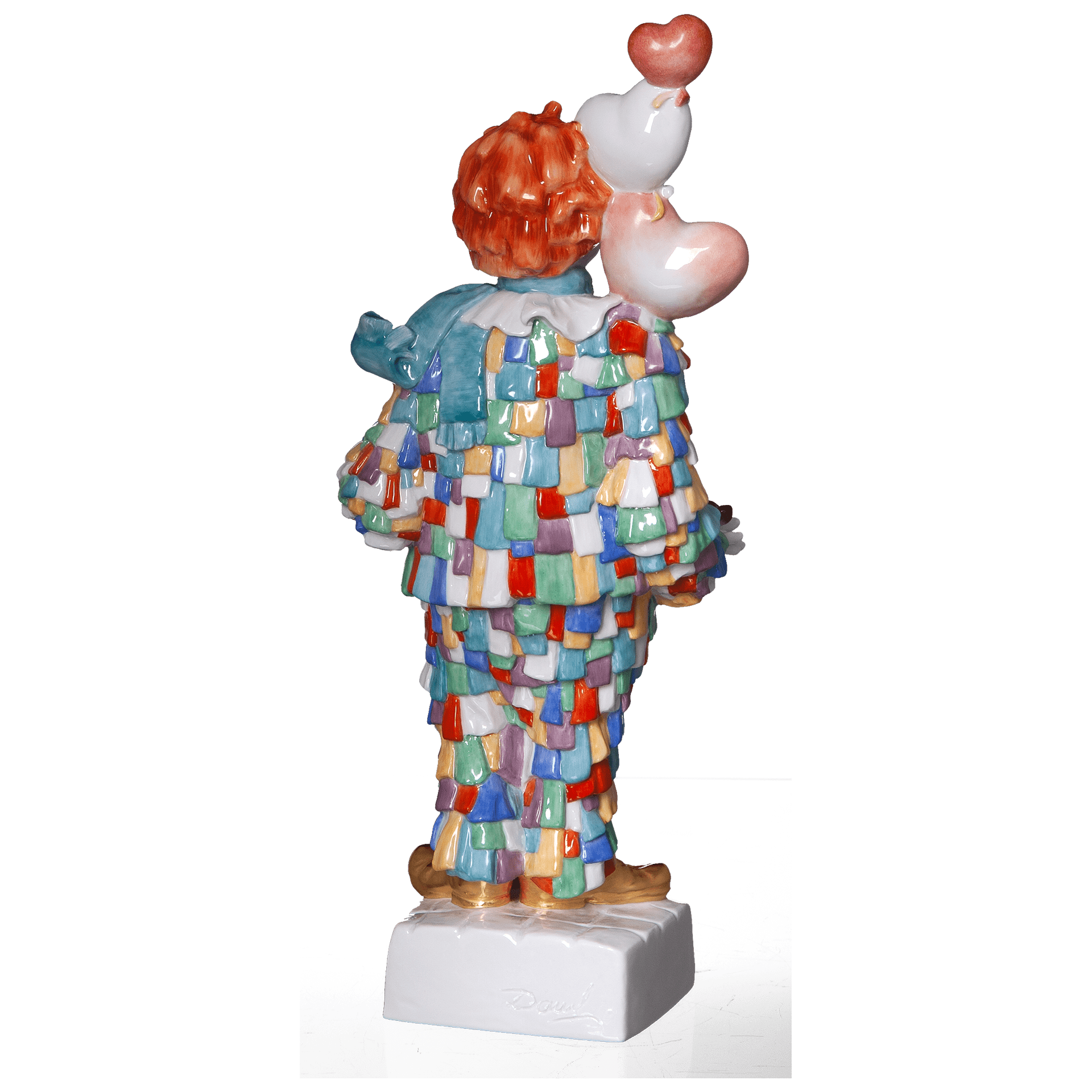 Einzelfigur Clown mit Herzen, bunt, H 28,5 cm | Meissen Figuren Individuell 900300 - 73619 - Meissen Weimar
