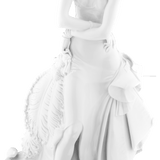 Einzelfigur Dame mit Fächer, Weiß, H 47 cm | Meissen Figuren Individuell