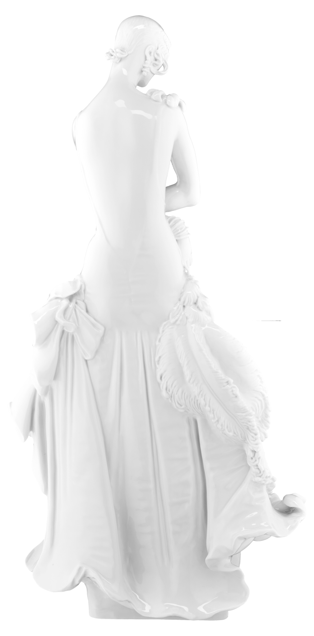 Einzelfigur Dame mit Fächer, Weiß, H 47 cm | Meissen Figuren Individuell 000001 - 73322 - Meissen Weimar