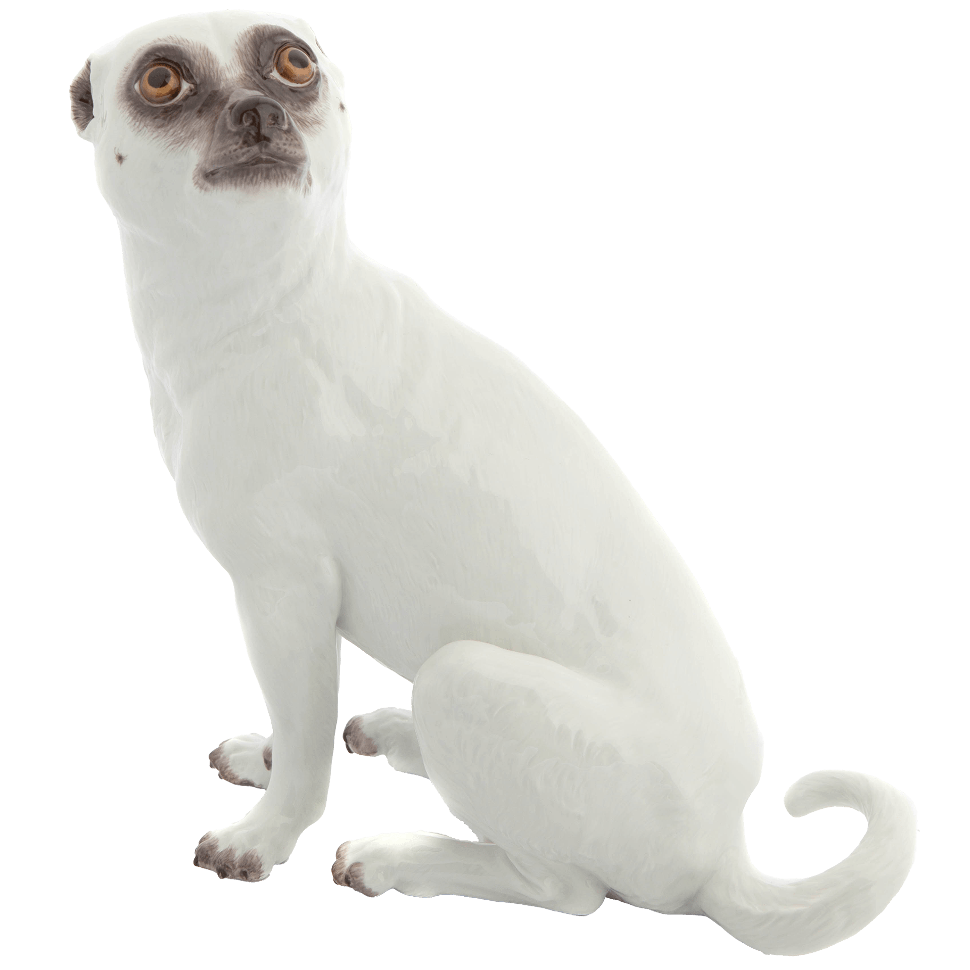 Einzelfigur Dänischer Hund, Bunt staffiert, H 22 cm | Meissen Einzelplastik 900100 - 78514 - Meissen Weimar