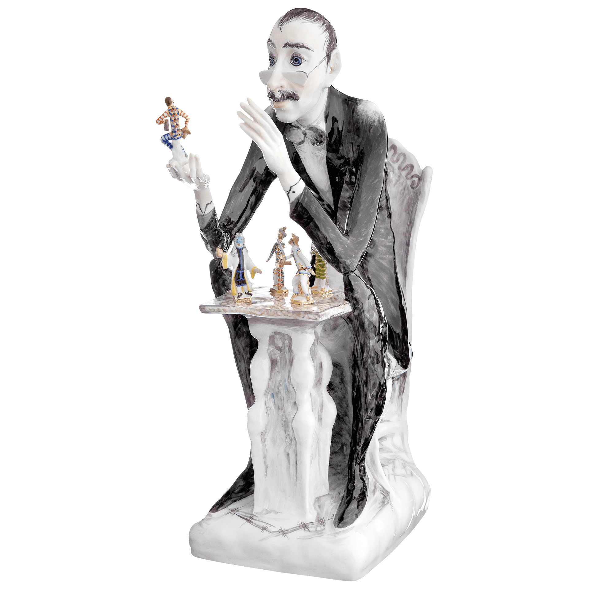 Einzelfigur Der Sammler, Bunt und gold staffiert, H 36 cm | Meissen Figuren Individuell 900300 - 73530 - Meissen Weimar