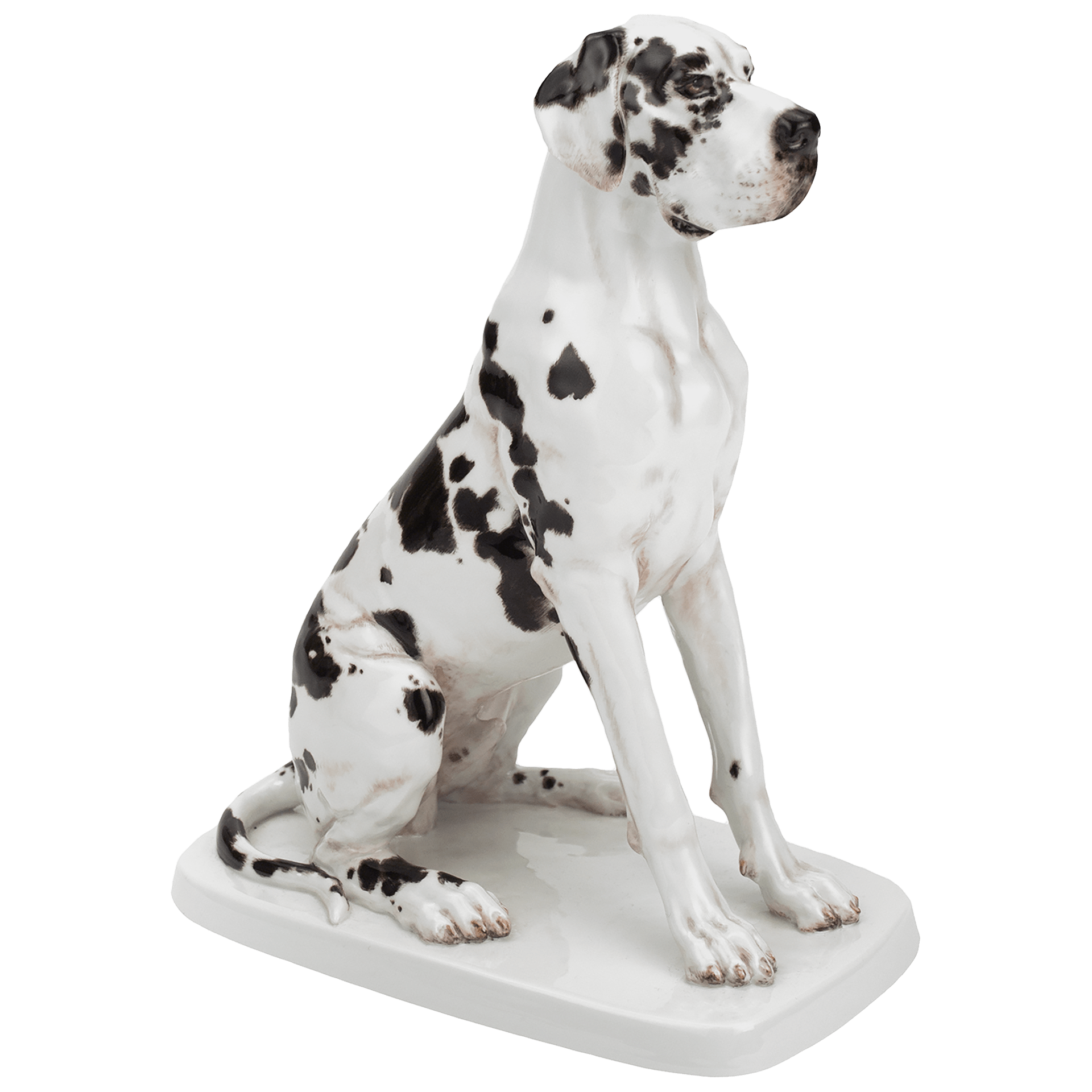 Einzelfigur Deutsche Dogge, Bunt staffiert, H 25 cm | Meissen Figuren Individuell 900100 - 78639 - Meissen Weimar