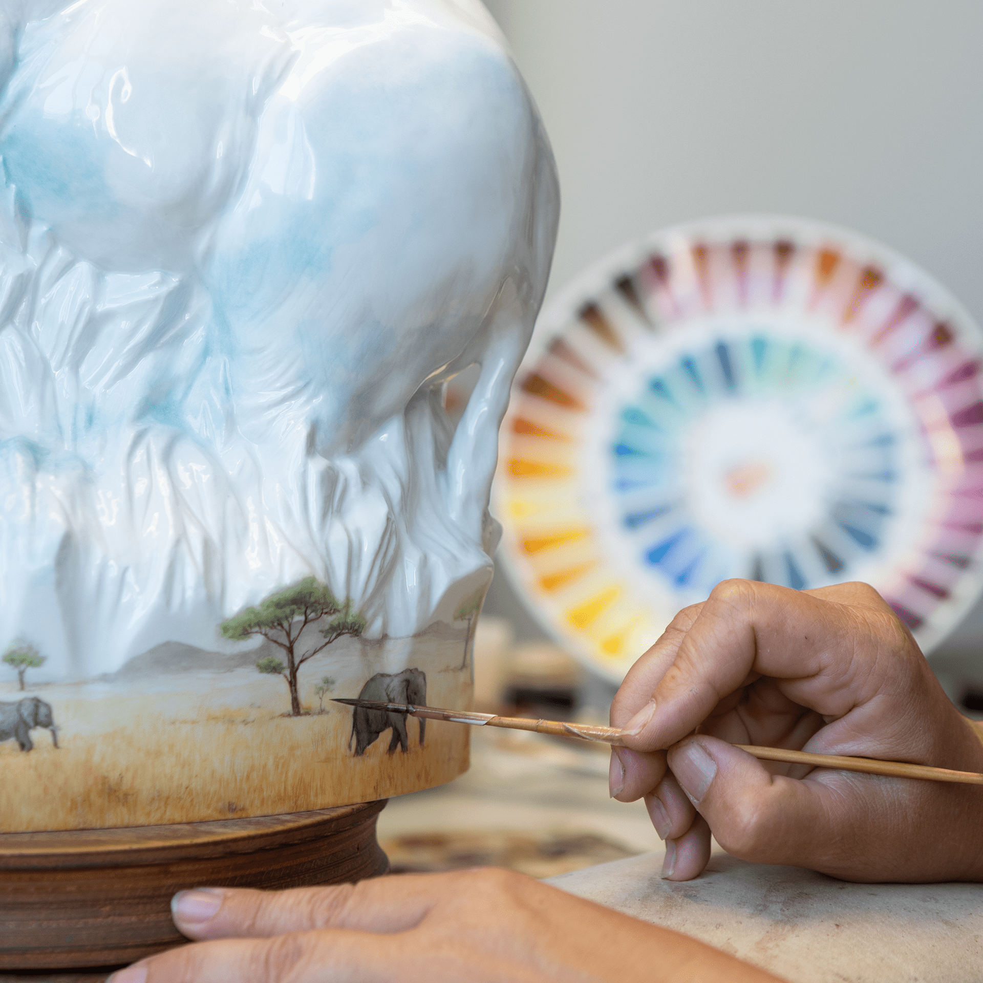 Einzelfigur Elefant Savanne H 33 cm | Meissen Figuren Individuell 90a446-78031 - Meissen Weimar