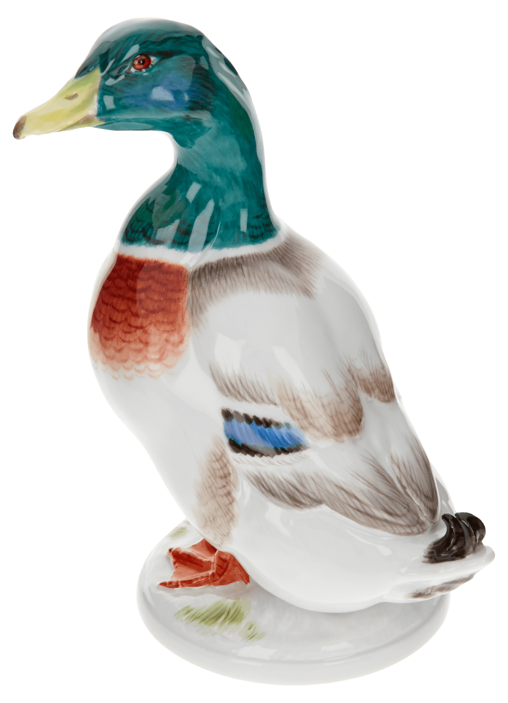 Einzelfigur Entenerpel, Bunt staffiert, H 14 cm | Meissen Figuren Individuell 900100 - 77331 - Meissen Weimar