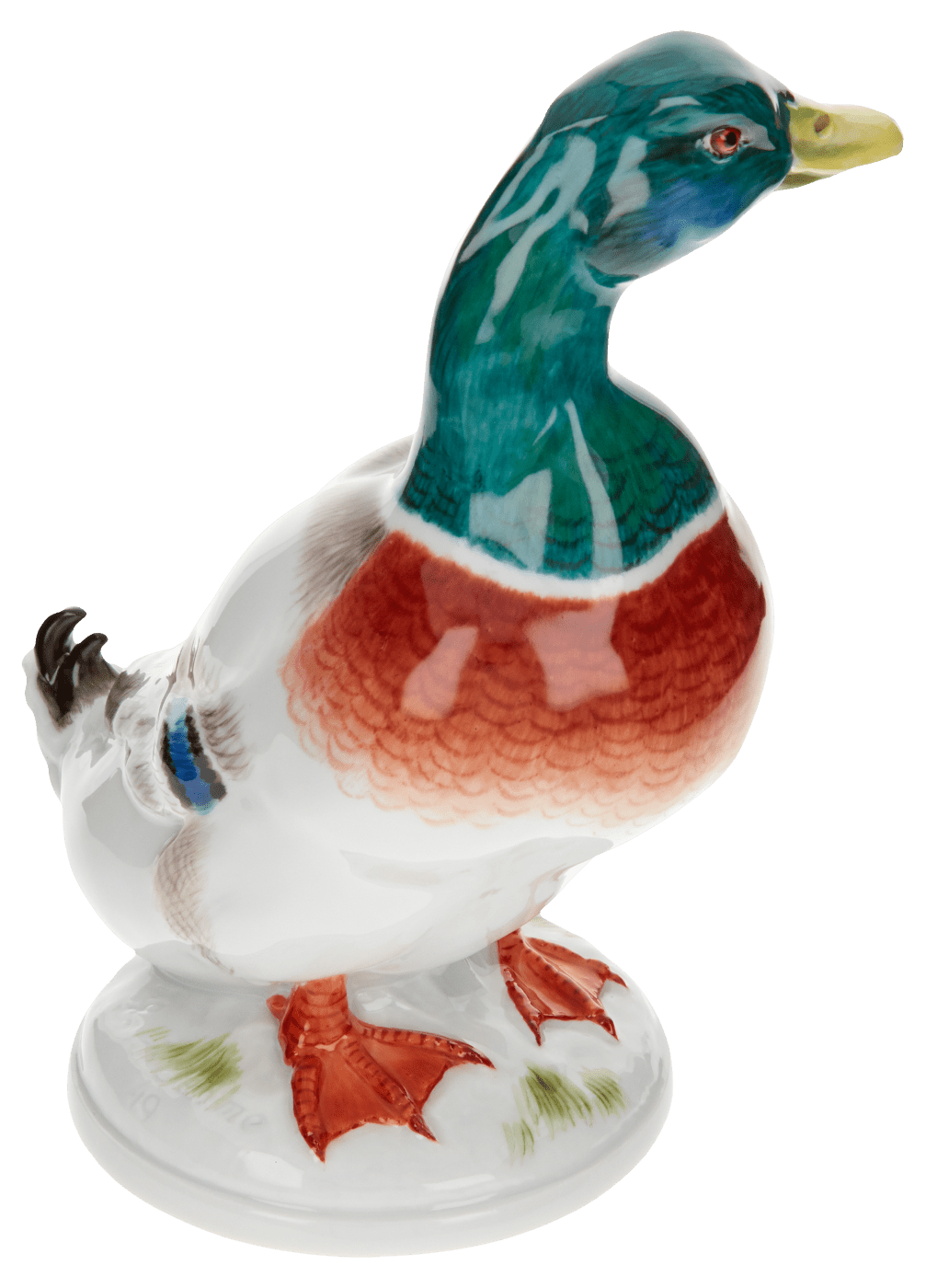 Einzelfigur Entenerpel, Bunt staffiert, H 14 cm | Meissen Figuren Individuell 900100 - 77331 - Meissen Weimar