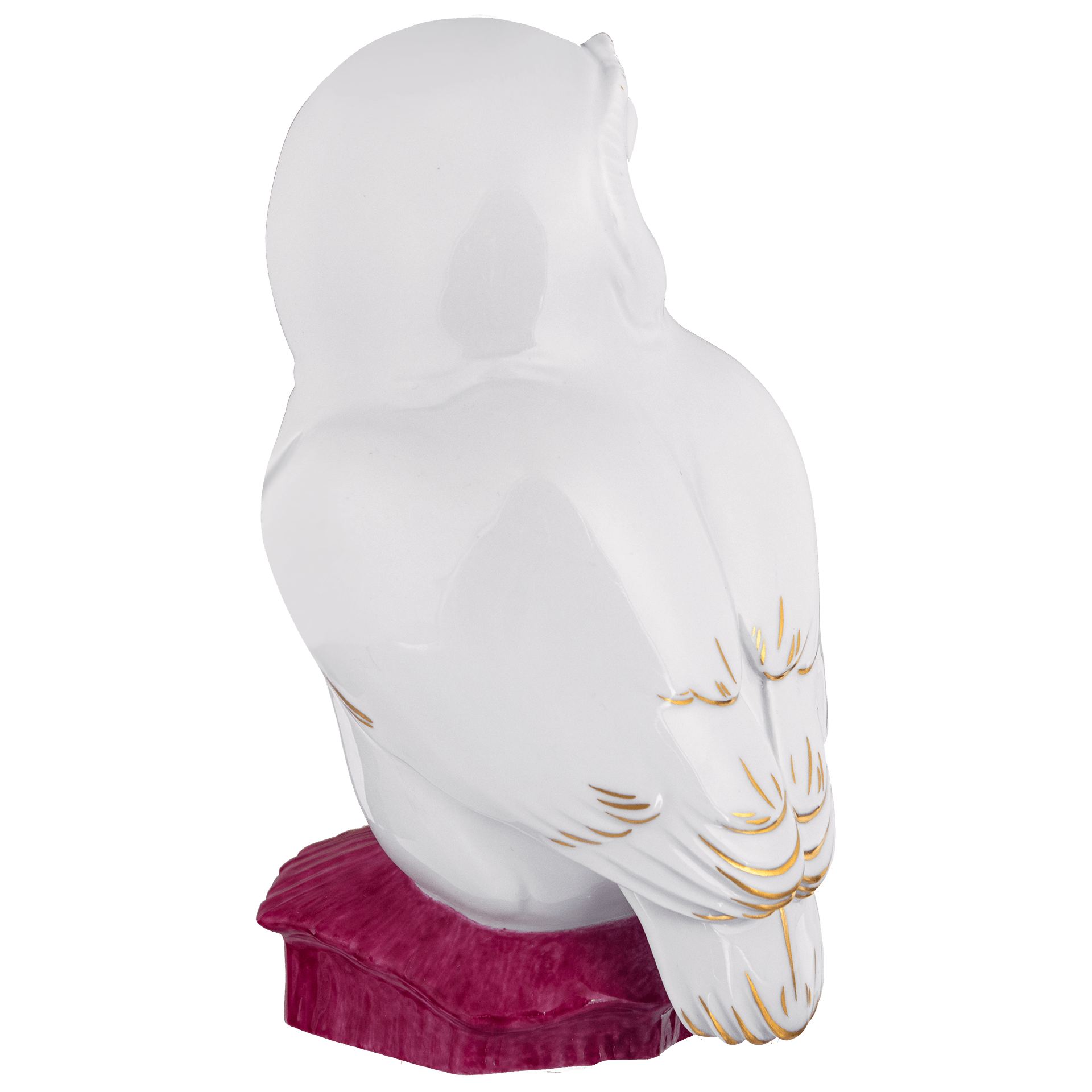 Einzelfigur Eule, Purpur und Gold staffiert, H 15,5 cm | Meissen Figuren Individuell 90a458 - 77248 - Meissen Weimar