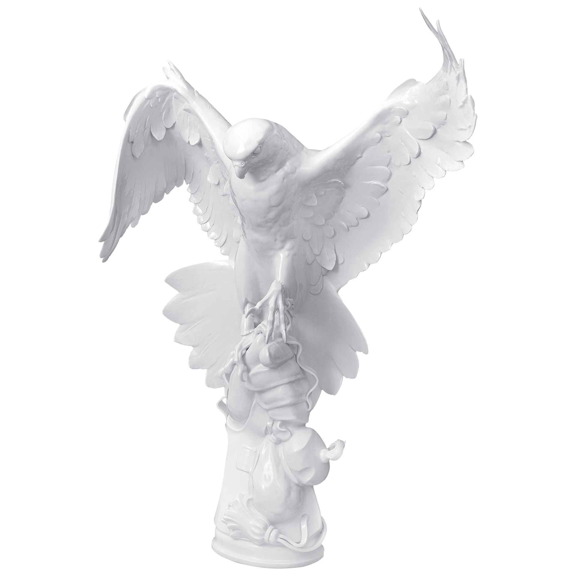 Einzelfigur Falke, Weiß, H 75 cm | Meissen Figuren Individuell 000001 - 77385 - Meissen Weimar