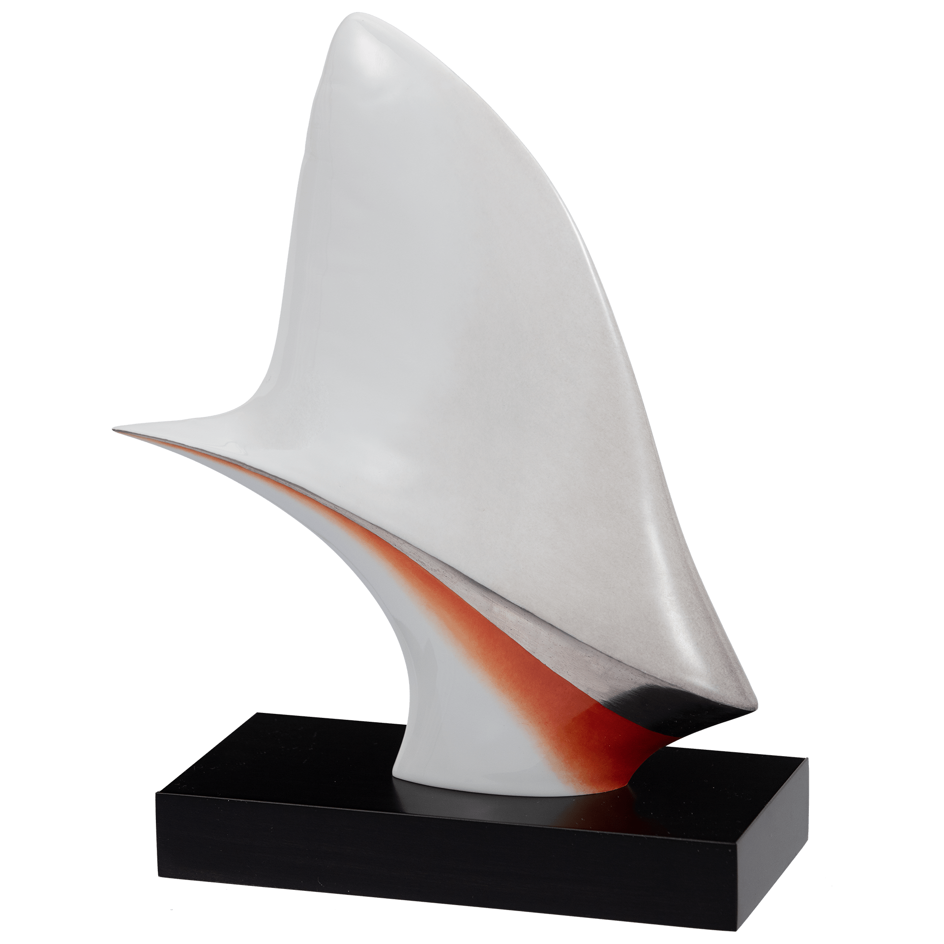 Einzelfigur Fin No Finning, Weiß - Rot, H 27,5 cm | Meissen Figuren Individuell 901374 - 73m92 - Meissen Weimar