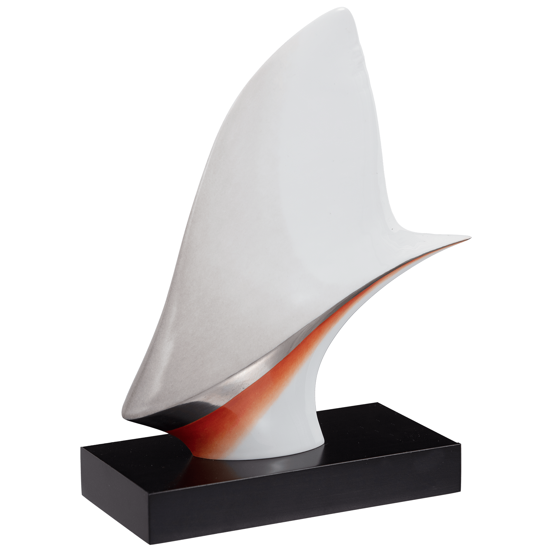 Einzelfigur Fin No Finning, Weiß - Rot, H 27,5 cm | Meissen Figuren Individuell 901374 - 73m92 - Meissen Weimar