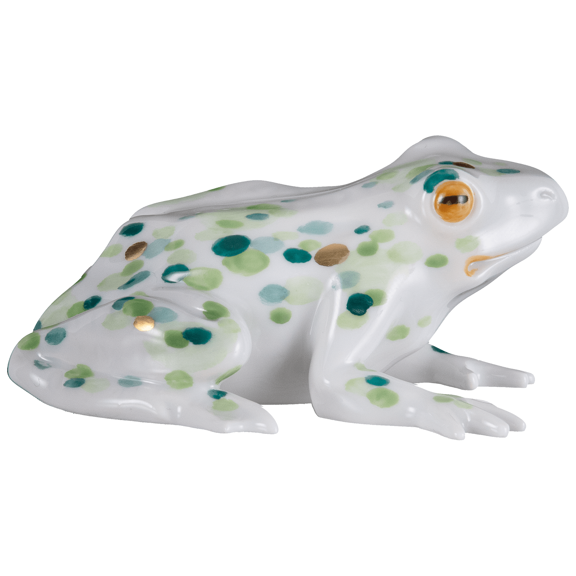 Einzelfigur Frosch, Wasserlinsen, H 3,5 cm | Meissen Figuren Individuell 90a416 - 78826 - Meissen Weimar