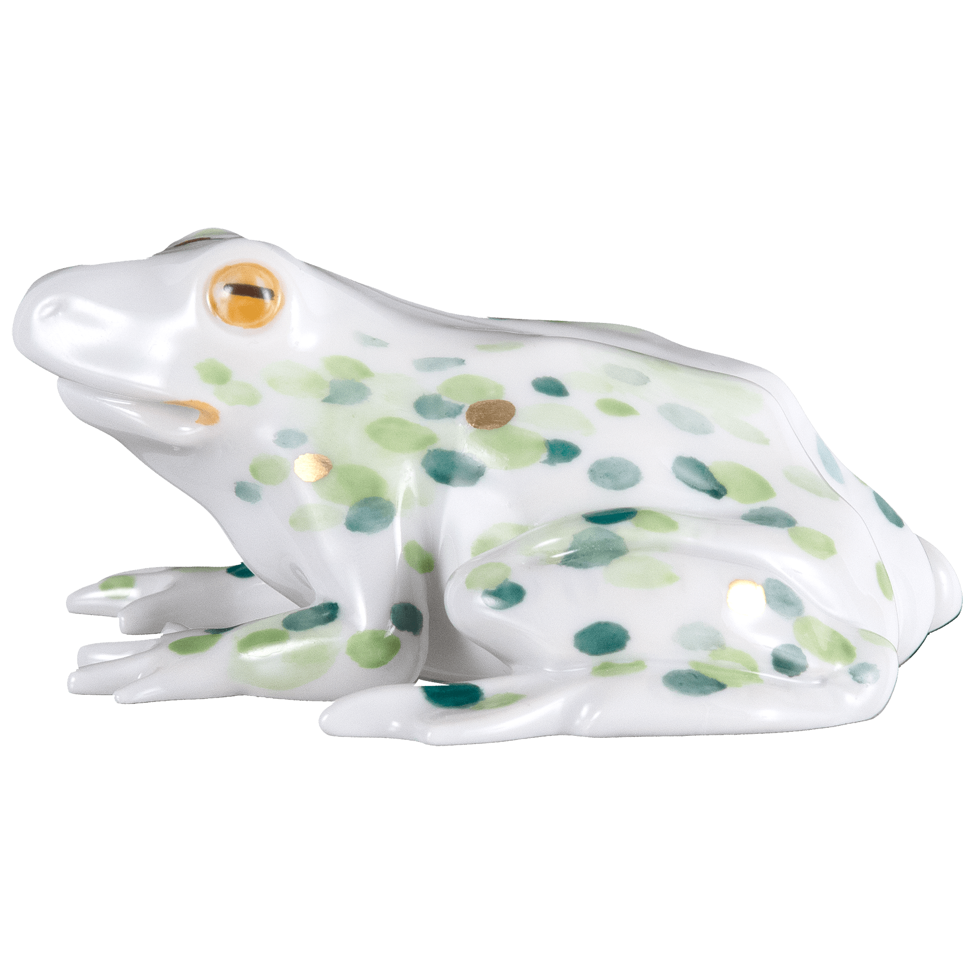 Einzelfigur Frosch, Wasserlinsen, H 3,5 cm | Meissen Figuren Individuell 90a416 - 78826 - Meissen Weimar