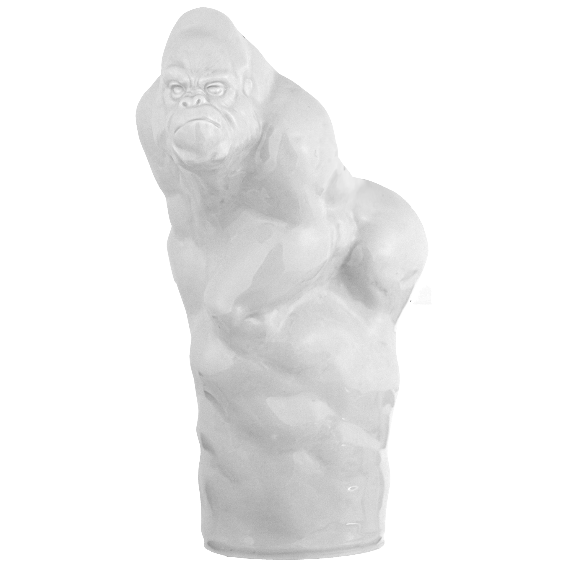 Einzelfigur Gorilla, Weiß, H 16,5 cm | Meissen Figuren Individuell 000001 - 78037 - Meissen Weimar