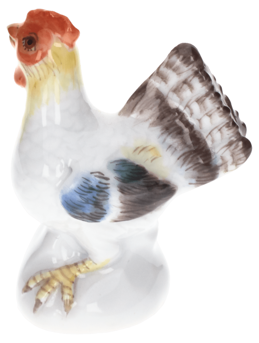 Einzelfigur Haushenne, Bunt staffiert, H 3.5 cm | Meissen Figuren Individuell 900100 - 77021 - Meissen Weimar
