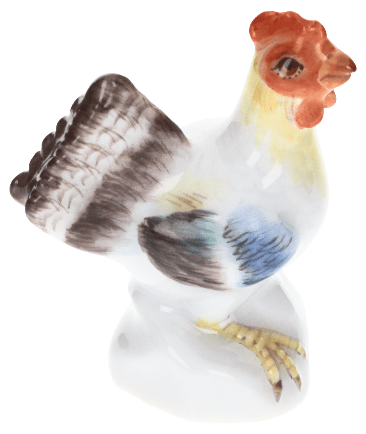 Einzelfigur Haushenne, Bunt staffiert, H 3.5 cm | Meissen Figuren Individuell 900100 - 77021 - Meissen Weimar