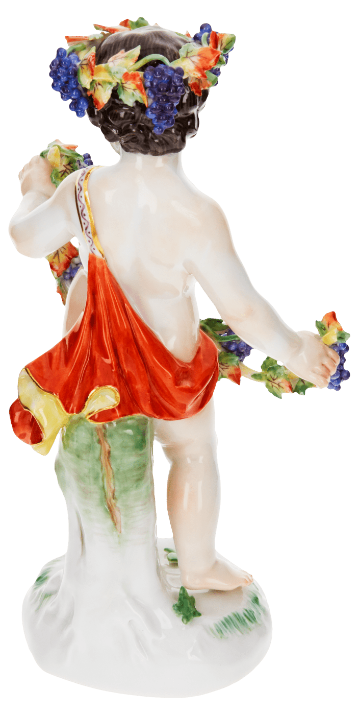 Einzelfigur Herbst, bunt und gold staffiert, H 15 cm | Meissen Figuren - Edition Dschungel 900300 - 61064 - Meissen Weimar