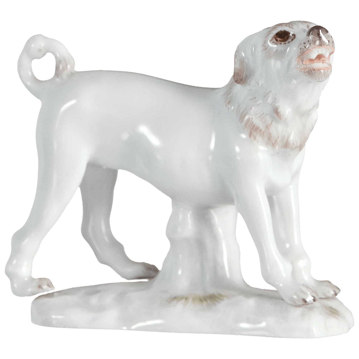 Einzelfigur Hund Spitz, Bunt staffiert, H 4.5 cm | Meissen Figuren Individuell 900100 - 78824 - Meissen Weimar