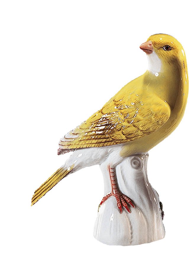 Einzelfigur Kanarienvogel, Bunt staffiert, H 10 cm | Meissen Figuren Individuell 900100 - 77236 - Meissen Weimar