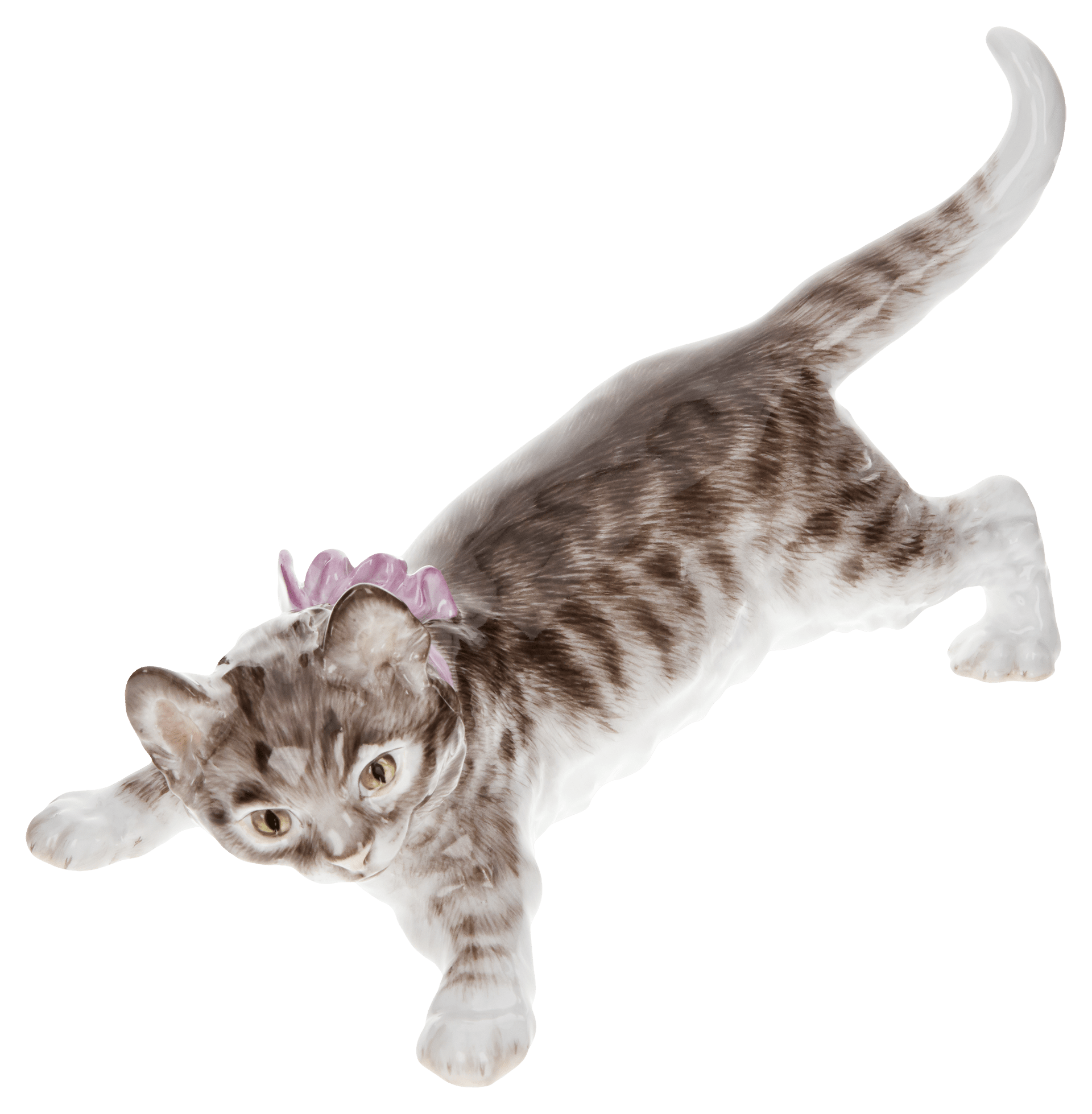 Einzelfigur Katze, Bunt staffiert, H 9 cm | Meissen Figuren Individuell 900100 - 78801 - Meissen Weimar
