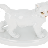 Einzelfigur Katze Weiß, H 11 cm | Meissen Figuren Individuell
