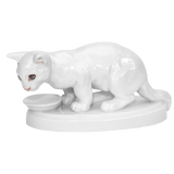 Einzelfigur Katze, Weiß, H 7,5 cm | Meissen Figuren Individuell