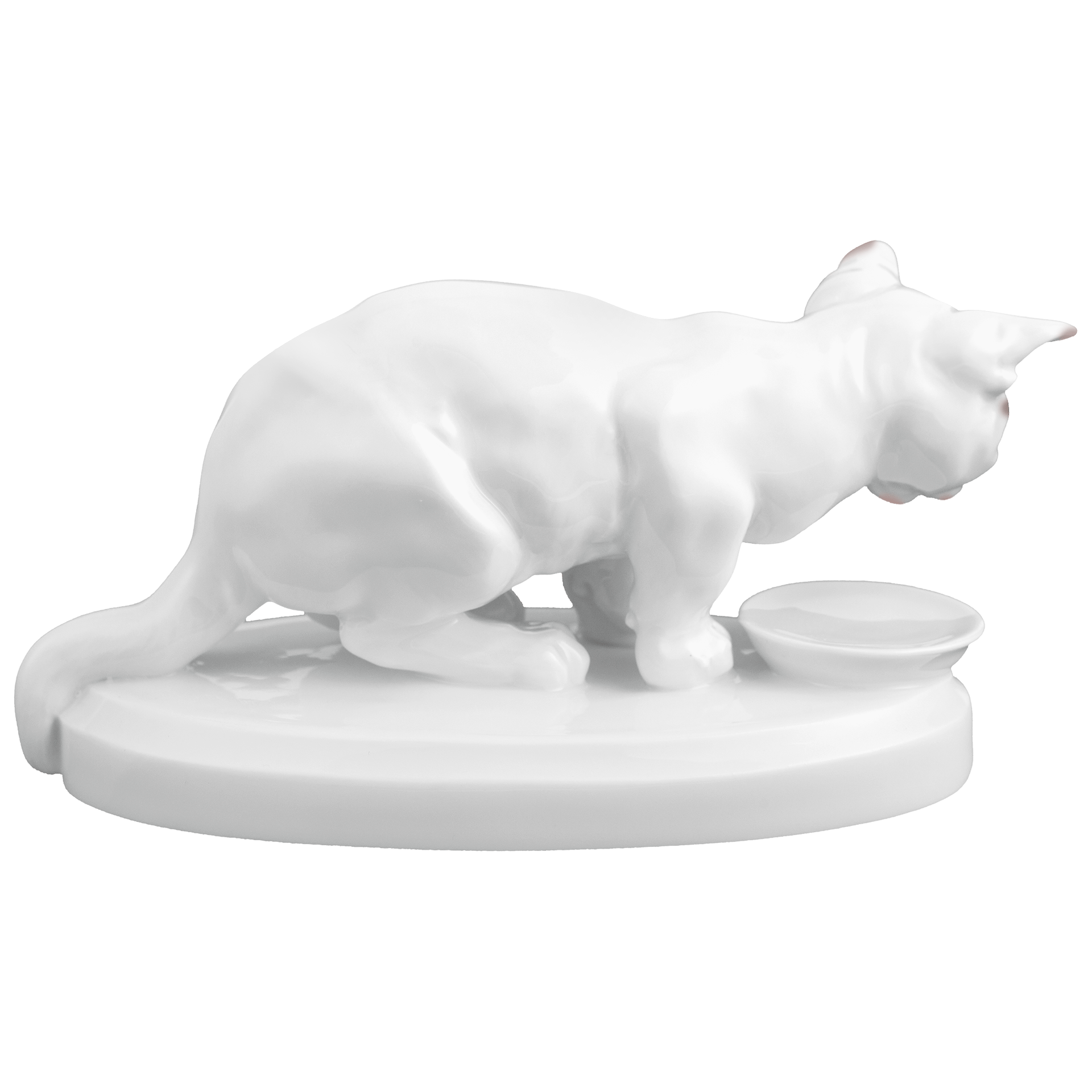 Einzelfigur Katze, Weiß, H 7,5 cm | Meissen Figuren Individuell 900600 - 78976 - Meissen Weimar