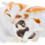 Einzelfigur Katzengruppe, Bunt staffiert, H 4,5 cm | Meissen Figuren Individuell