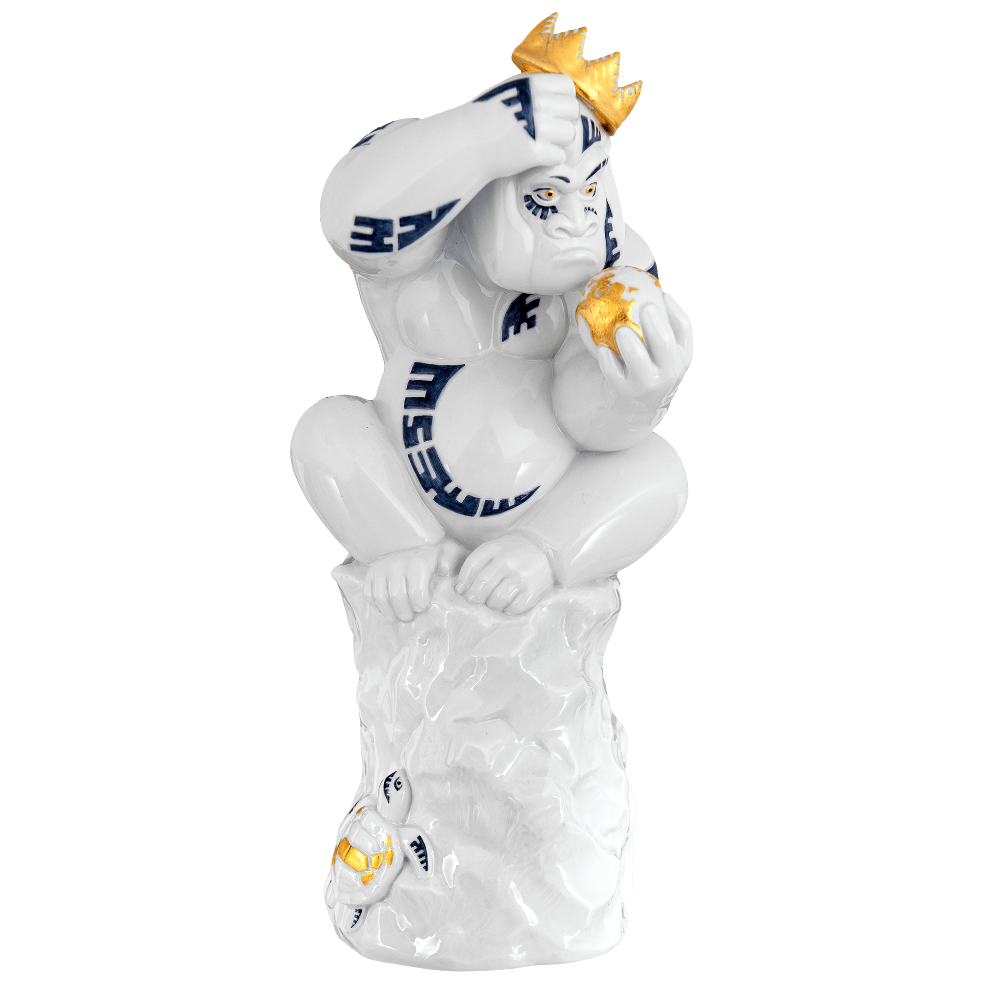 Einzelfigur King Dumb, Weiß mit Goldstaffage, H 24,5 cm | Meissen Figuren Individuell 900300 - 73958 - Meissen Weimar
