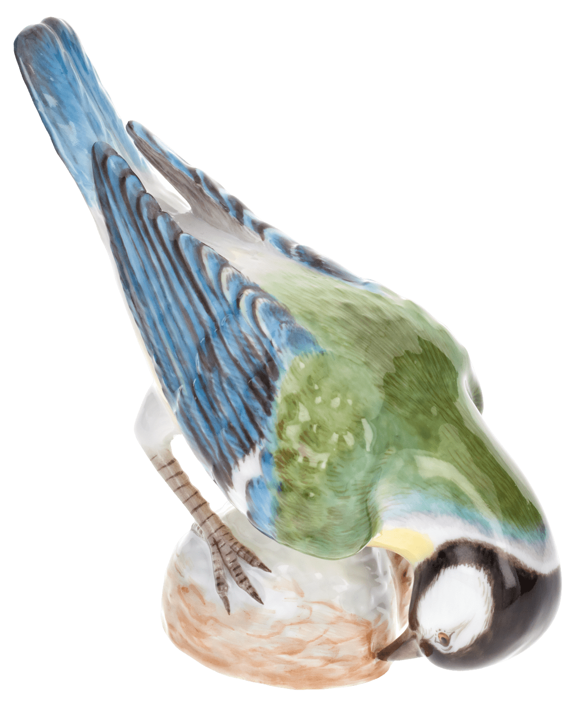 Einzelfigur Kohlmeise auf Nuss, Bunt, H 9 cm | Meissen Kollektion Markenzeichen 900100 - 77121 - Meissen Weimar