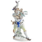 Einzelfigur Komödiant mit Triangel, bunt und gold staffiert, H 28 cm | Meissen Figuren Individuell
