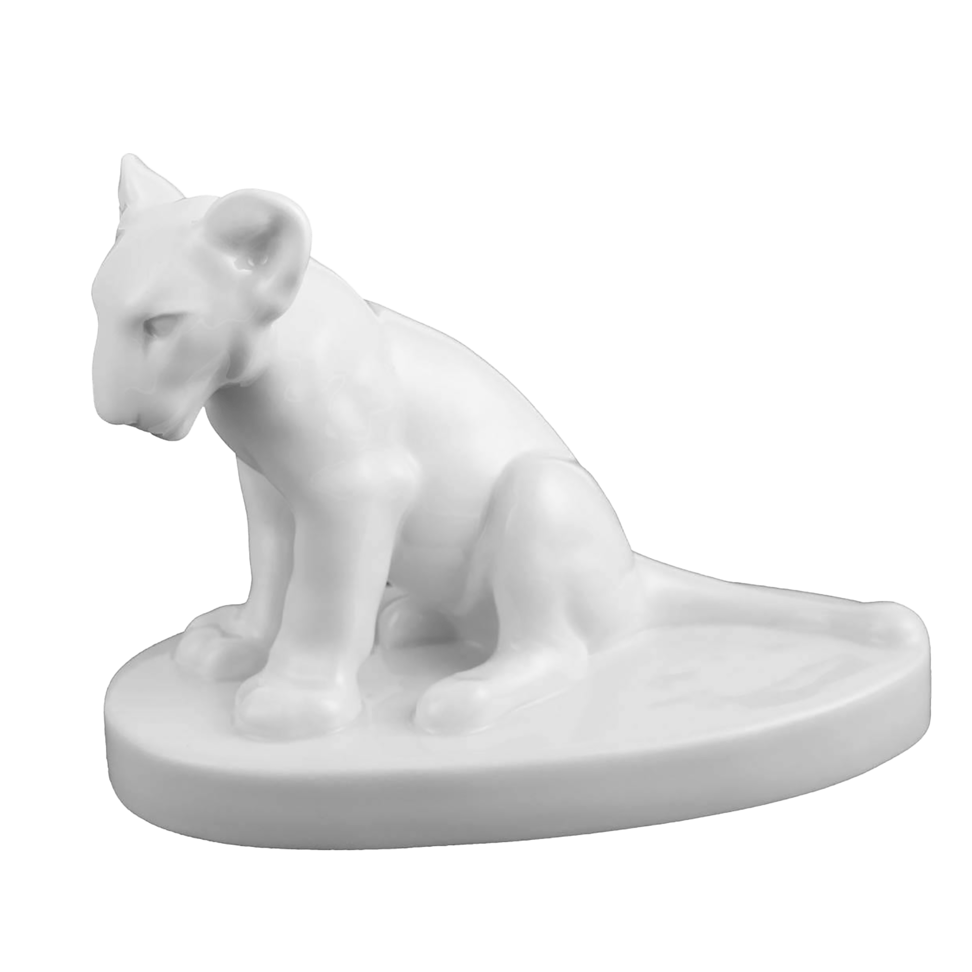 Einzelfigur Löwe jung Weiß, H 11 cm | Meissen Figuren Individuell 000001 - 78724 - Meissen Weimar
