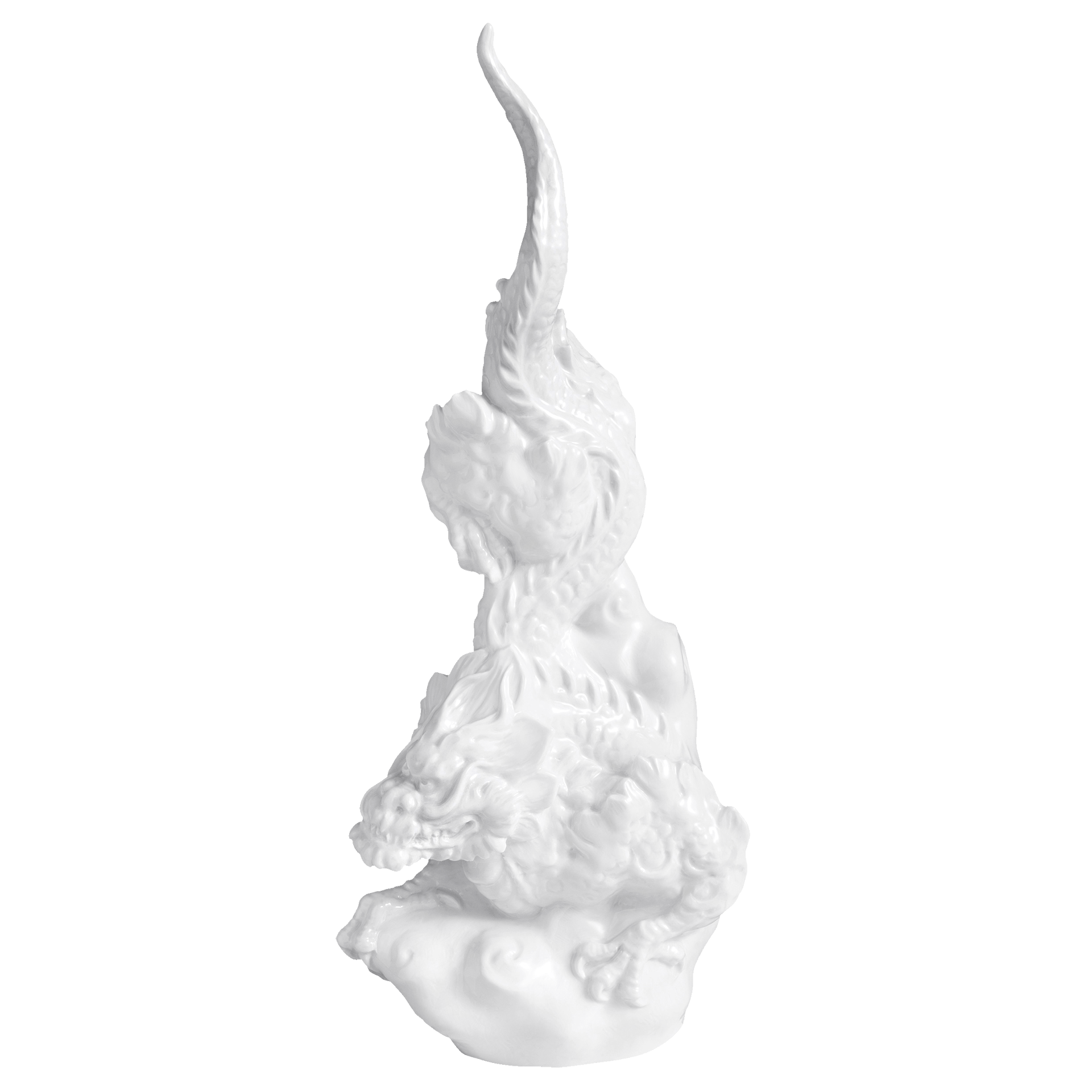 Einzelfigur Ming - Drache Weiß Porzellan H 29,5 cm | Meissen Figuren Individuell 000001 - 78981 - Meissen Weimar
