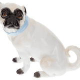 Einzelfigur Mops, bunt staffiert, H 18 cm | Meissen Figuren Individuell