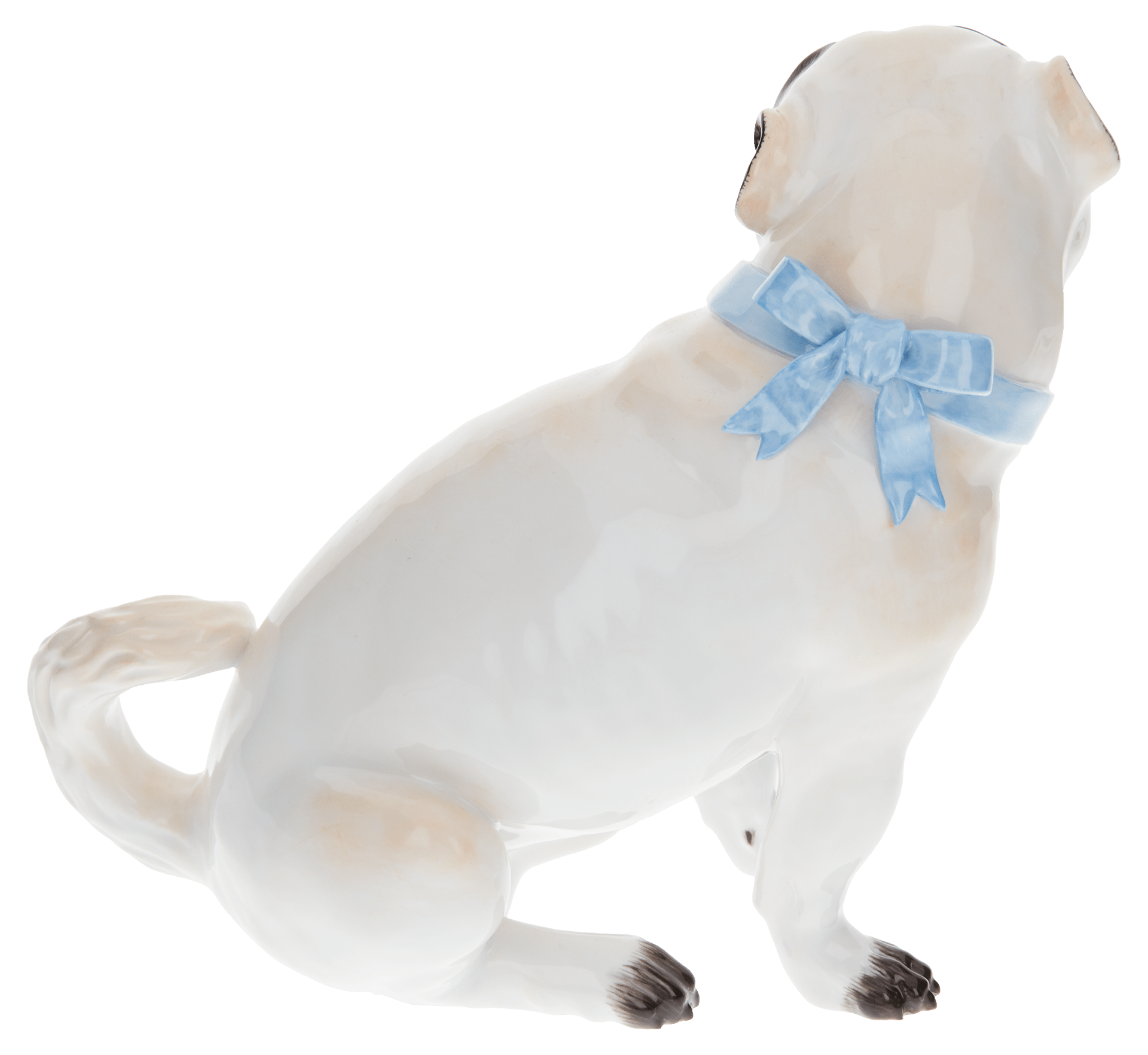 Einzelfigur Mops, bunt staffiert, H 18 cm | Meissen Figuren Individuell 900100 - 78522 - Meissen Weimar
