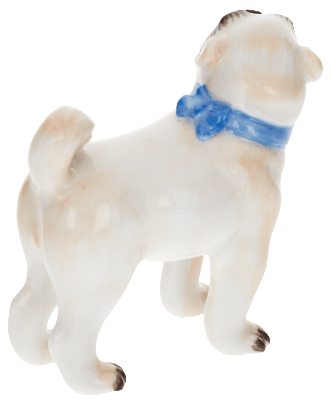 Einzelfigur Mops, Bunt staffiert, H 3,5 cm | Meissen Figuren Individuell 900100 - 78644 - Meissen Weimar