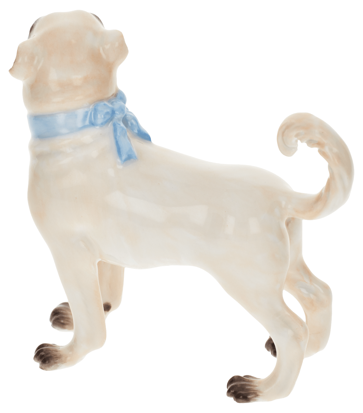 Einzelfigur Mops, bunt staffiert, H 6 cm | Meissen Figuren Individuell 900100 - 78505 - Meissen Weimar
