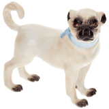 Einzelfigur Mops, bunt staffiert, H 6 cm | Meissen Figuren Individuell
