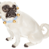 Einzelfigur Mops mit Schellen, H 18 cm | Meissen Figuren Individuell