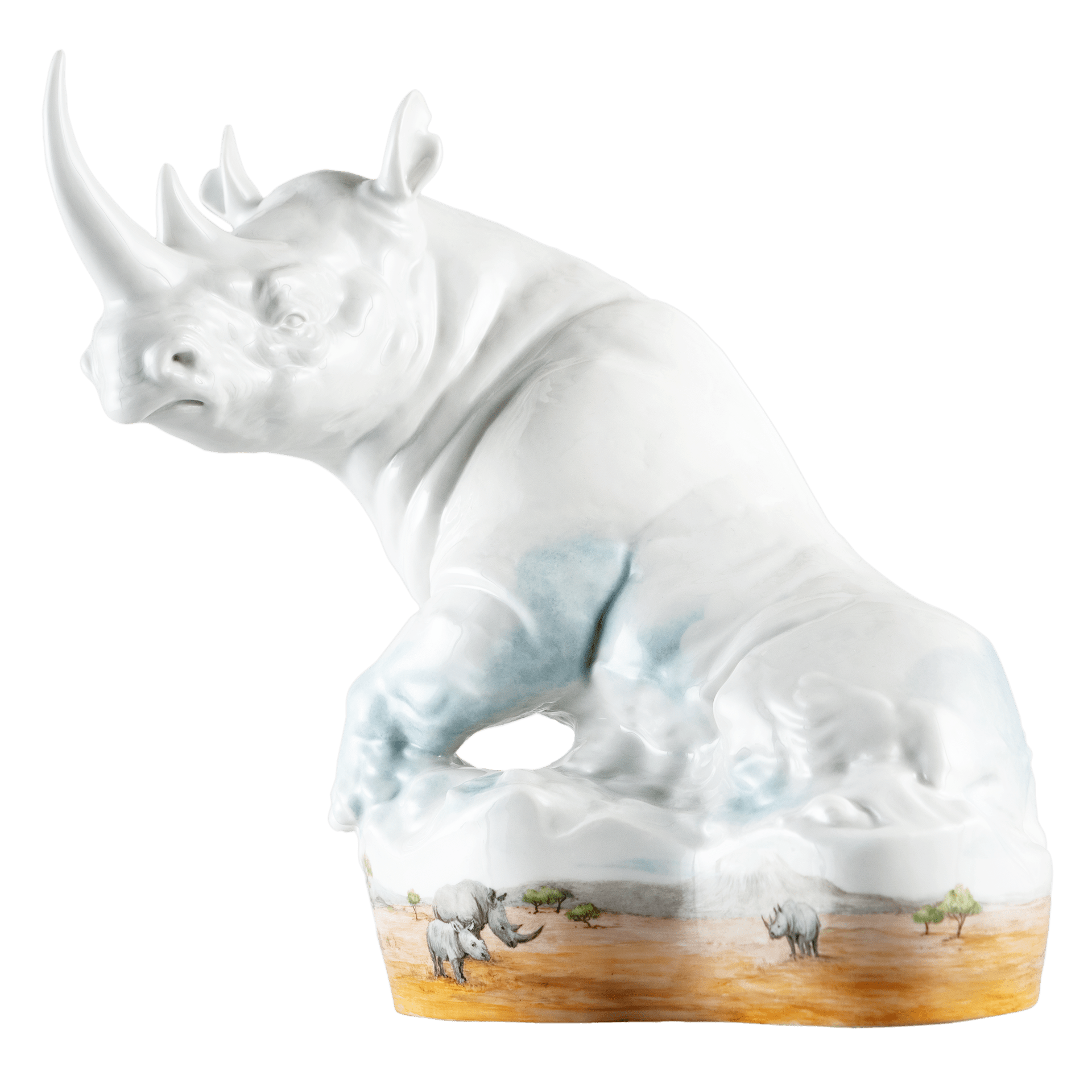 Einzelfigur Nashorn, H 28 cm | Meissen Figuren Individuell 90a446-78032 - Meissen Weimar