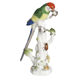 Einzelfigur Papagei auf Stamm, Bunt, H 29 cm | Meissen Figuren Individuell