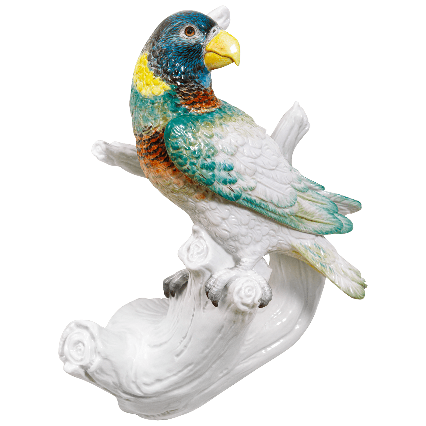 Einzelfigur Papagei bunt staffiert, H 25 cm | Meissen Figuren Individuell 900100 - 77m08 - Meissen Weimar