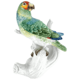 Einzelfigur Papagei links blickend, Inglasur- und Aufglasurmalerei, H 25 cm | Meissen Figuren Individuell