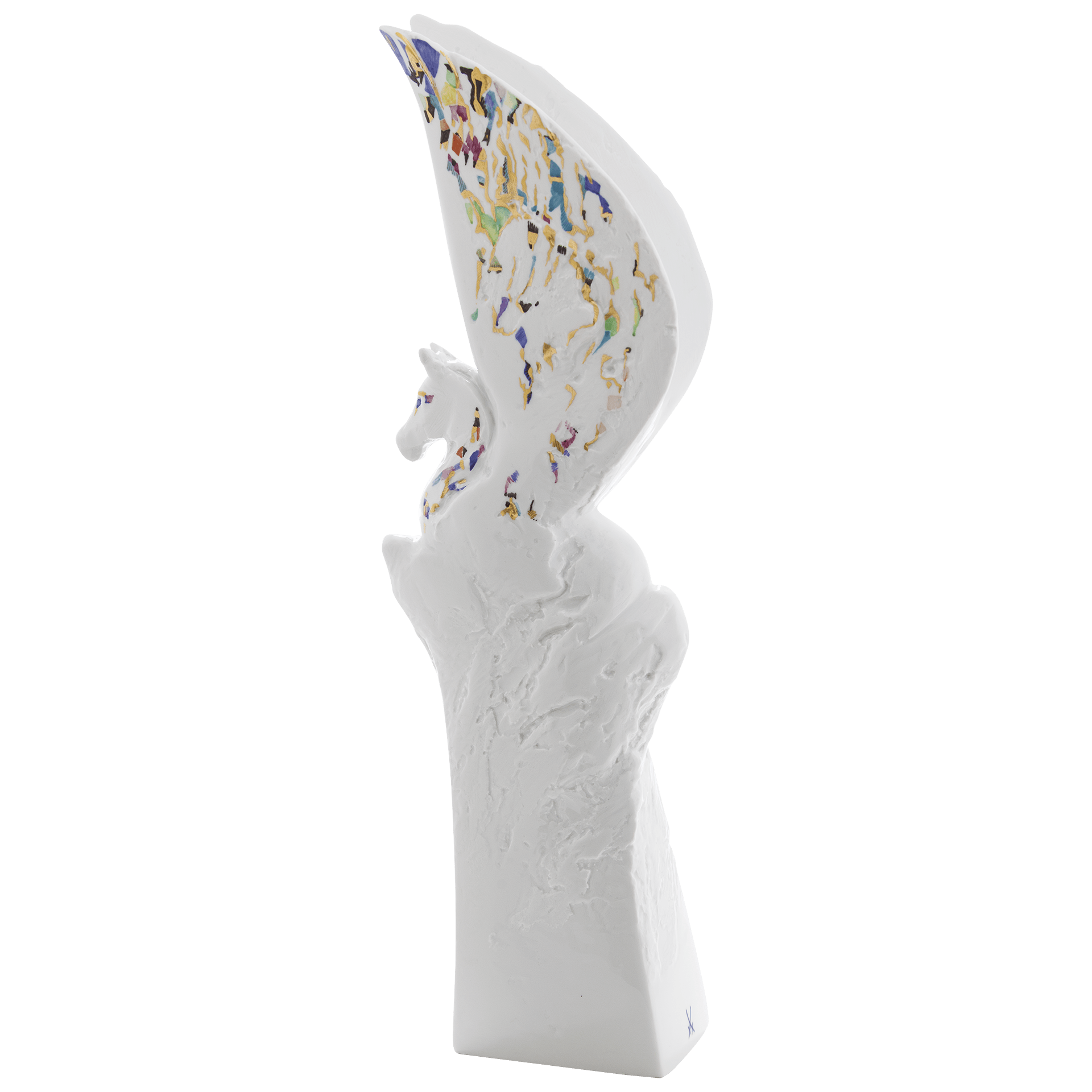 Einzelfigur Pegasos, bunt und gold staffiert, H 42 cm | Meissen Figuren Individuell 900300 - 73947 - Meissen Weimar