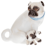 Einzelfigur Pug, bunt staffiert, H 18 cm | Meissen Figuren Individuell