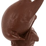 Einzelfigur Rotkehlchen mit Frosch, Böttgersteinzeug, H 18 cm | Meissen Böttgersteinzeug