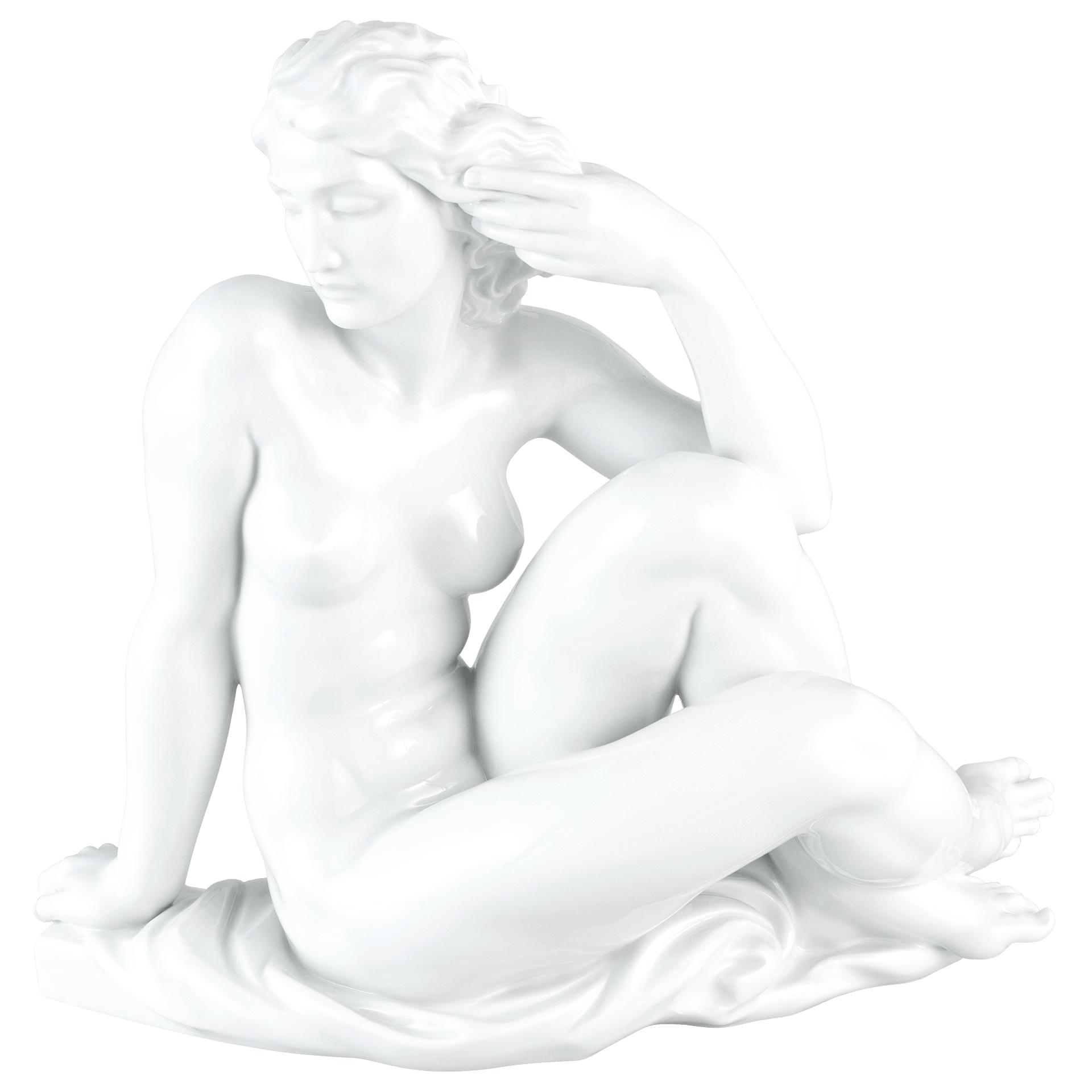 Einzelfigur Sinnende Frau, Weiß, H 31 cm | Meissen Figuren Individuell 000001 - 73349 - Meissen Weimar