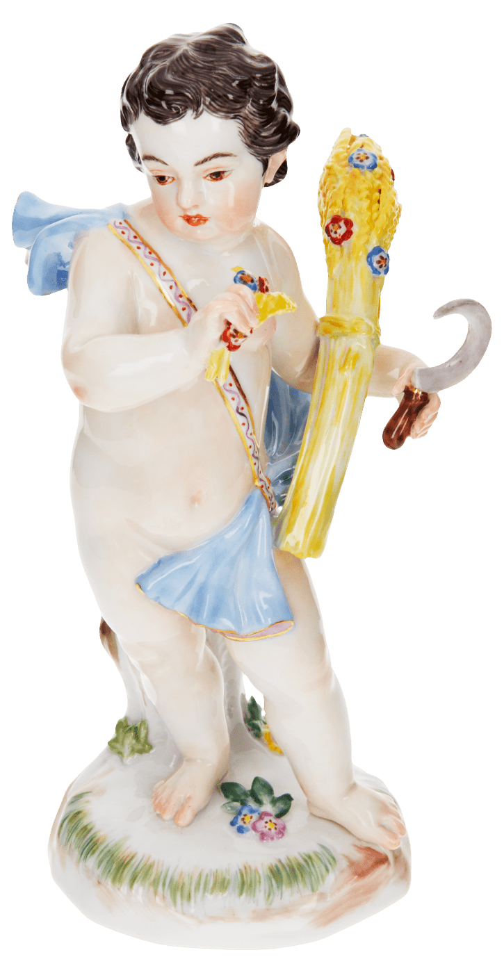 Einzelfigur Sommer, bunt und gold staffiert, H 14.5 cm | Meissen Figuren - Edition Künstlerkapelle 900300 - 61063 - Meissen Weimar