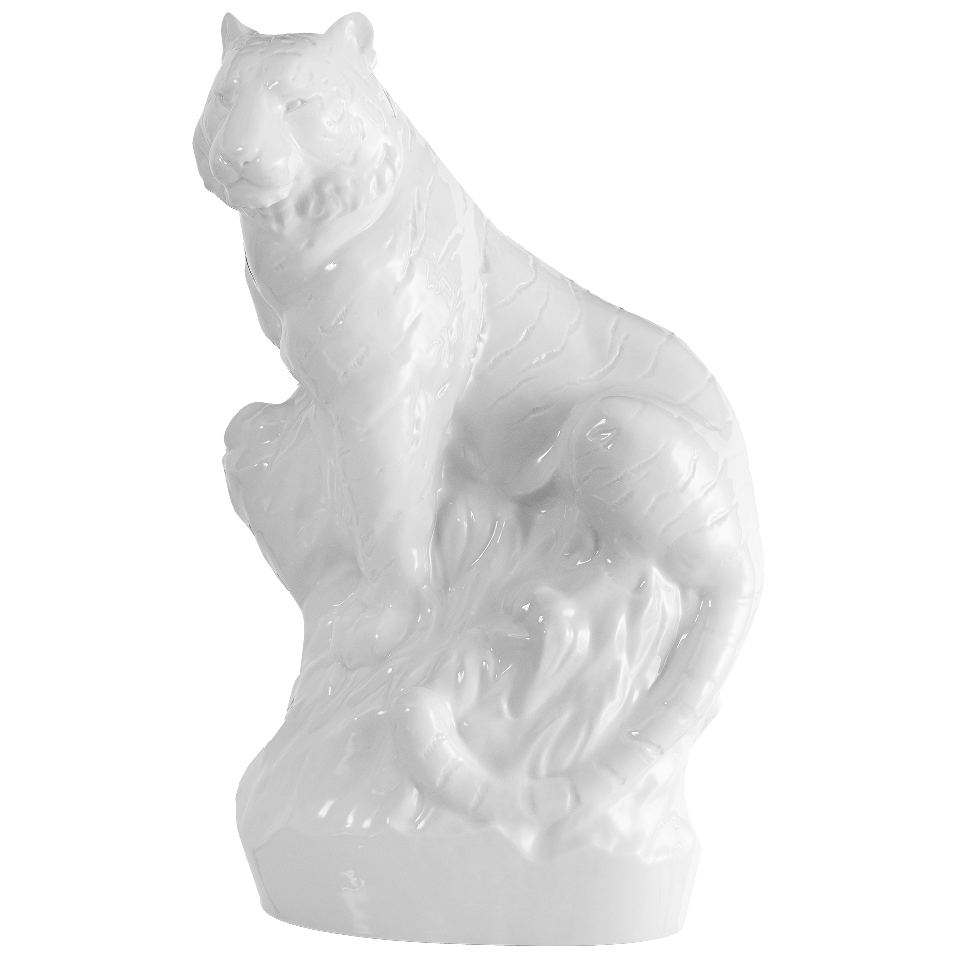 Einzelfigur Tiger, Weiß, H 33 cm | Meissen Figuren Individuell 000001 - 78046 - Meissen Weimar