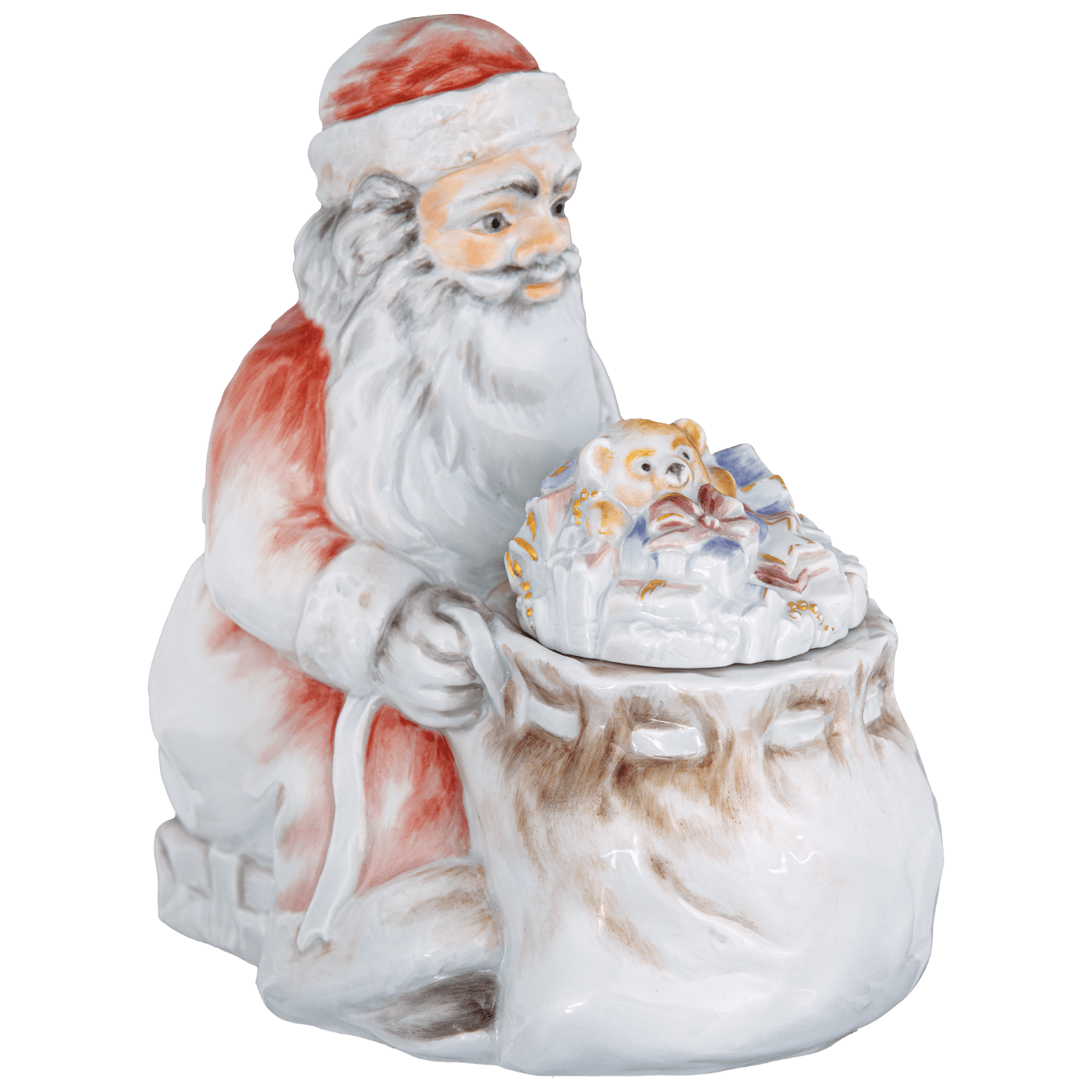 Einzelfigur Weihnachtsmann mit Geschenksack, H 13,5 cm | Meissen Figuren - Edition Weihnachten 900300 - 83678 - Meissen Weimar